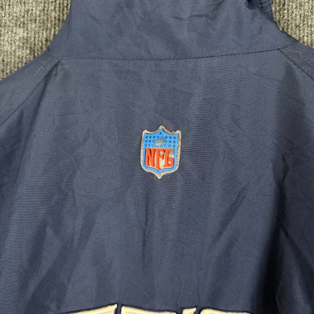 Reebok NFL On Field New England Patriots Jacket Full Zip Windbreaker M Blue Grey